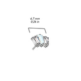 Pair of Implant Grade Titanium Triple Baguette White CZ Threadless Push In Earrings With Flat Back